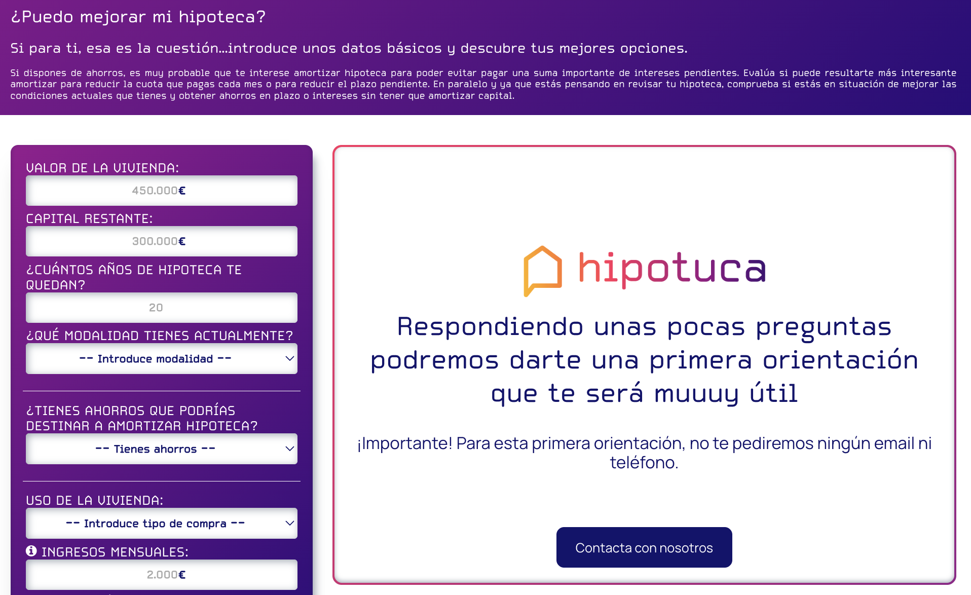 imagen simulador hipotecario de subrogar hipoteca de hipotuca